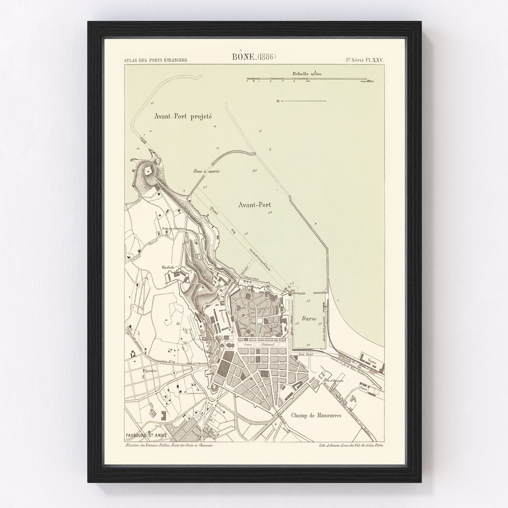 Annaba Vintage Map 1886