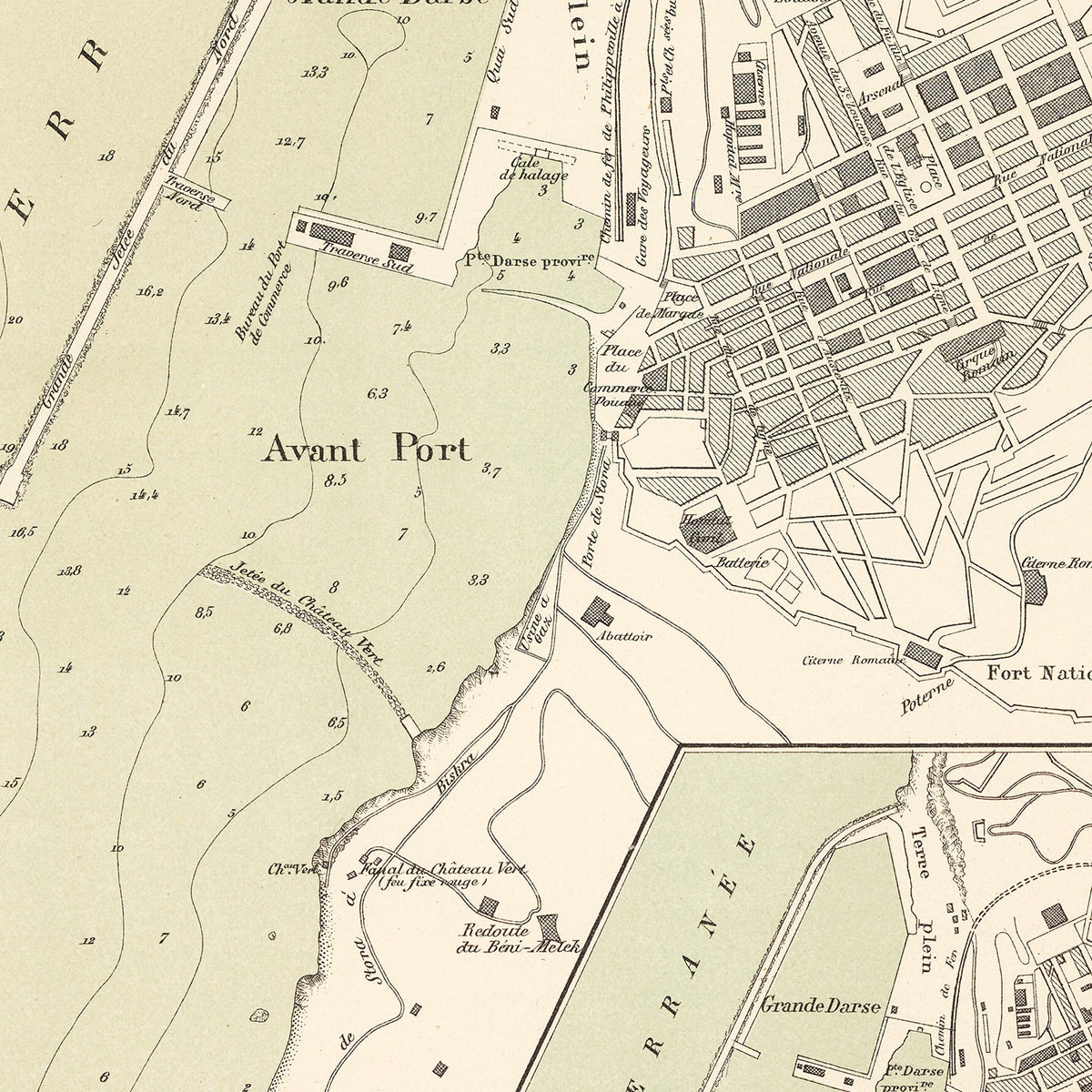 Restored historic details from the 1886 city map of Skikda