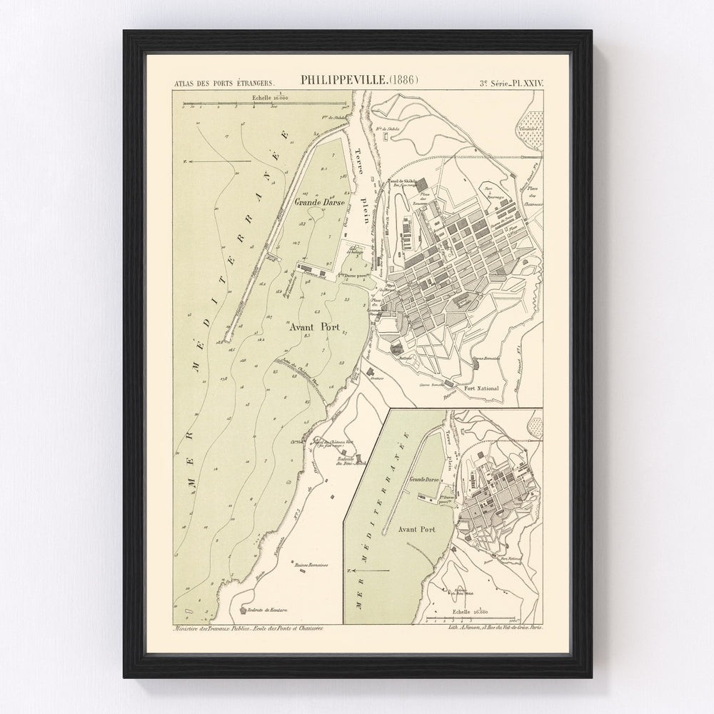 Skikda Vintage Map 1886