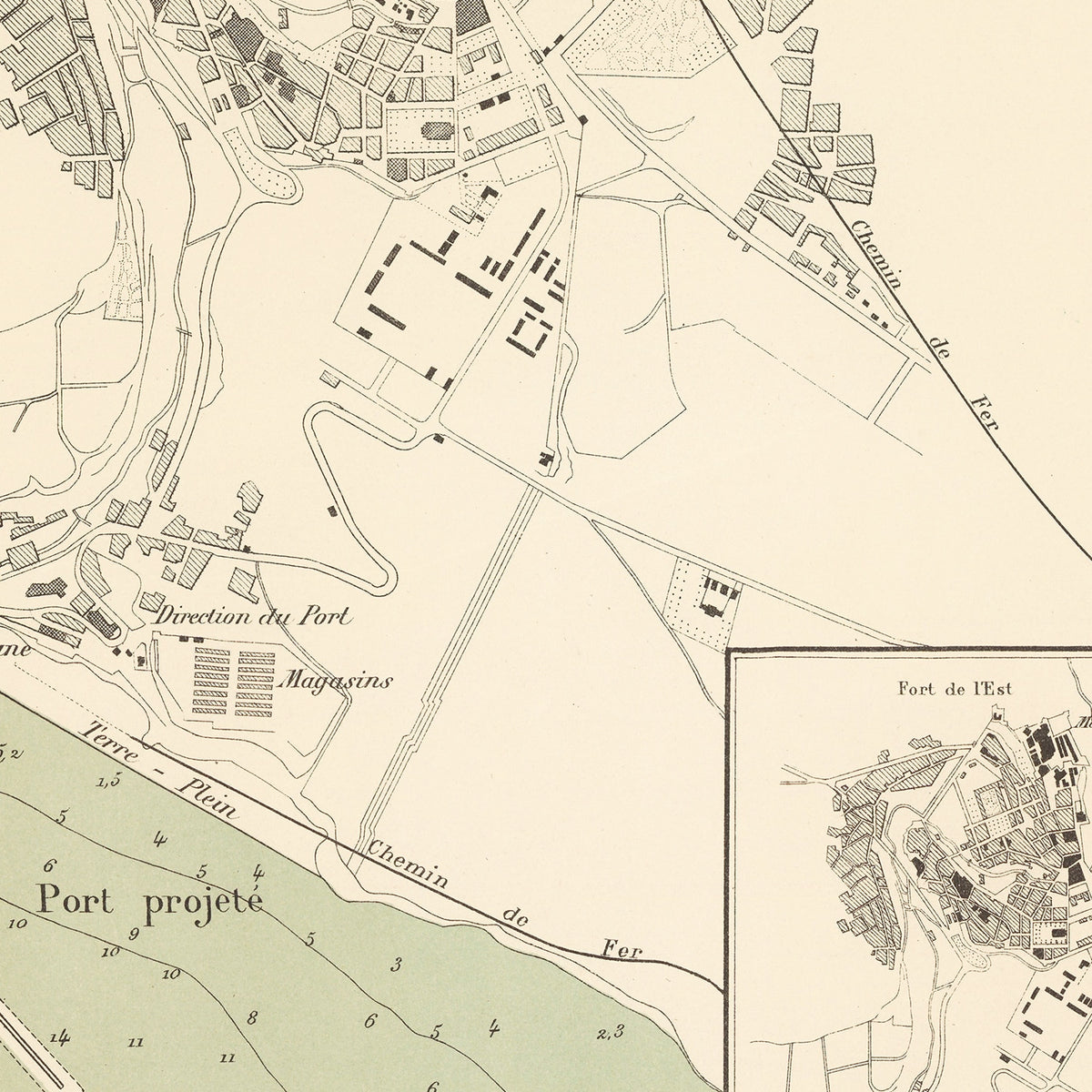Restored historic details from the 1886 city map of Mostaganem