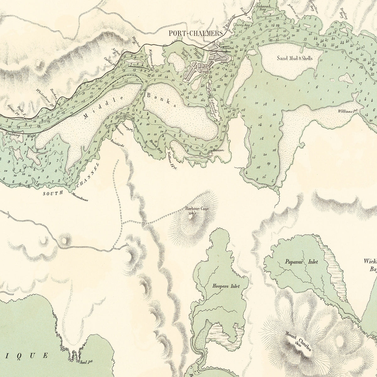 Restored historic details from the 1889 city map of Dunedin