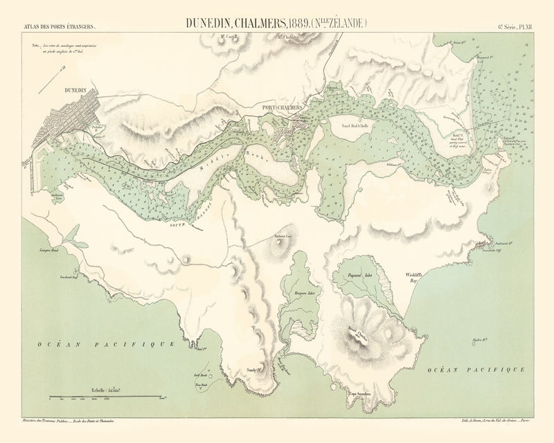 Size comparison using Vintage Map of Dunedin, New Zealand 1889