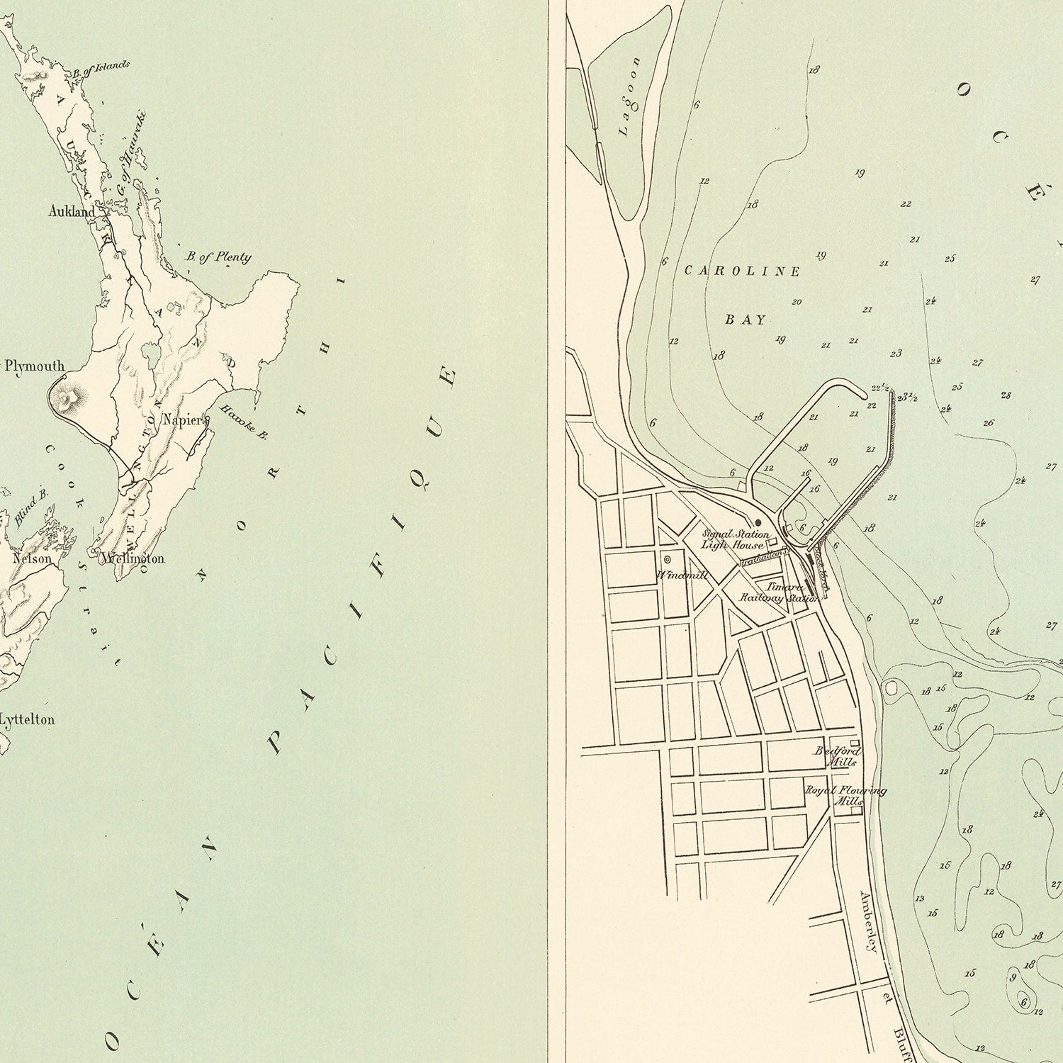 Restored historic details from the 1890 city map of Timaru