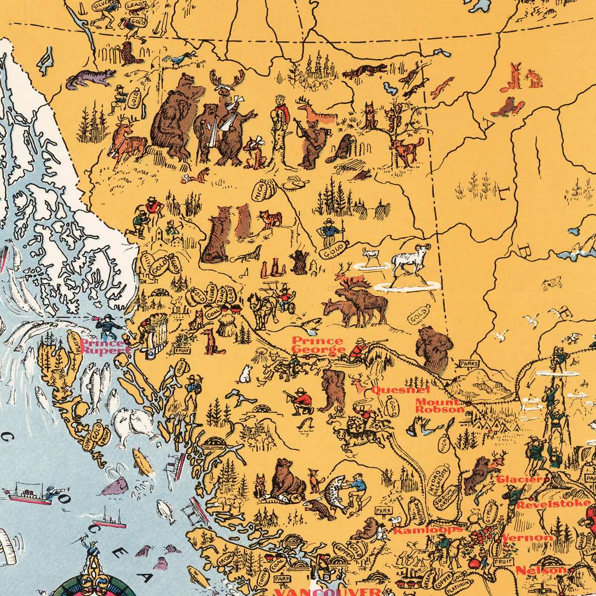 Restored historic details from the 1929 region map of County