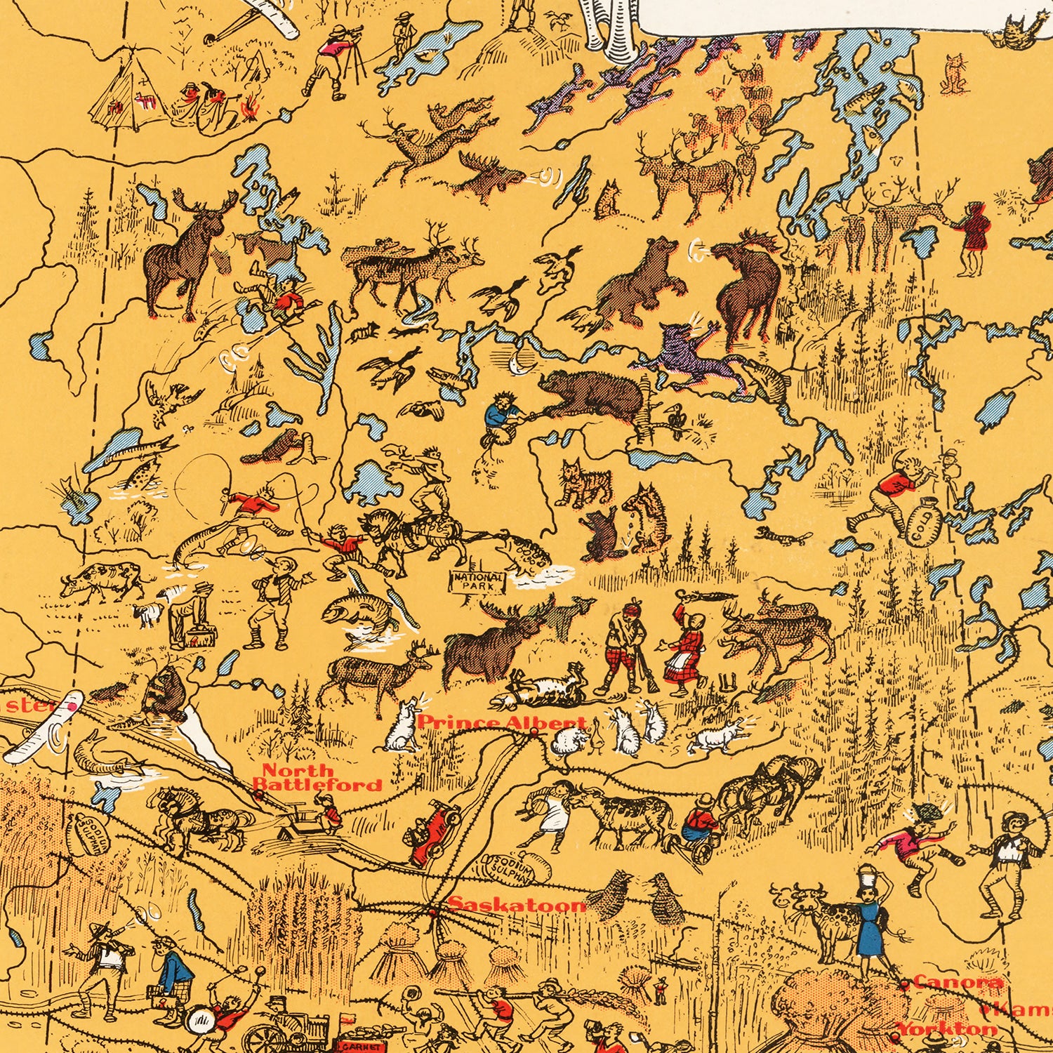 Restored historic details from the 1929 region map of County