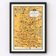 Saskatchewan Canada Vintage Map 1929