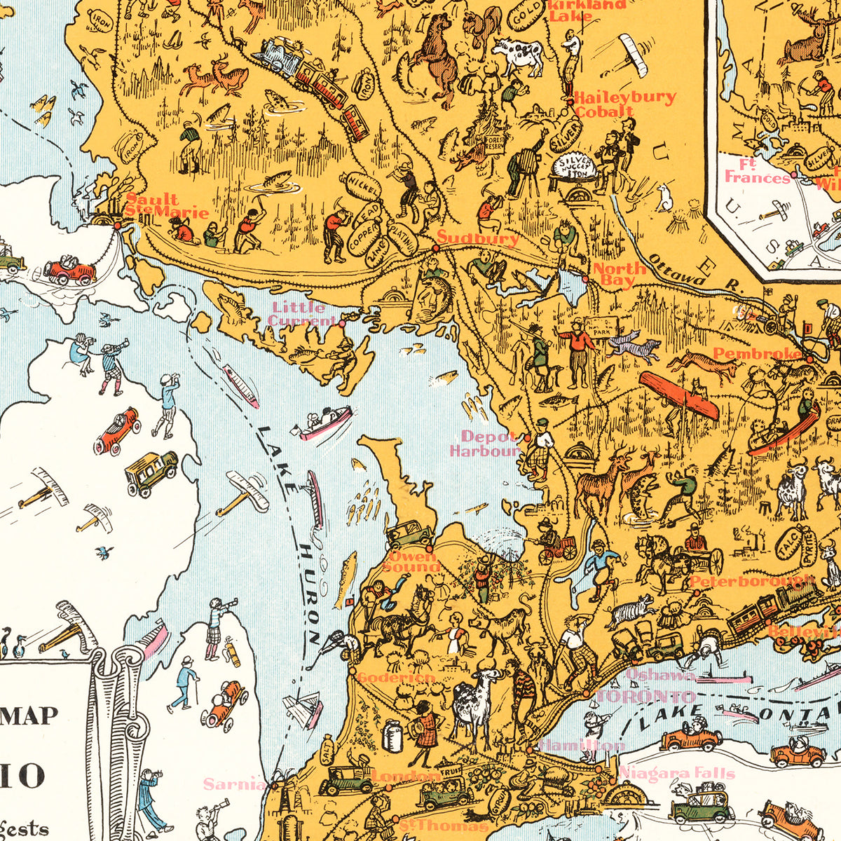 Restored historic details from the 1929 region map of County
