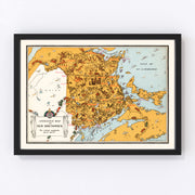 New Brunswick Canada Vintage Map 1929