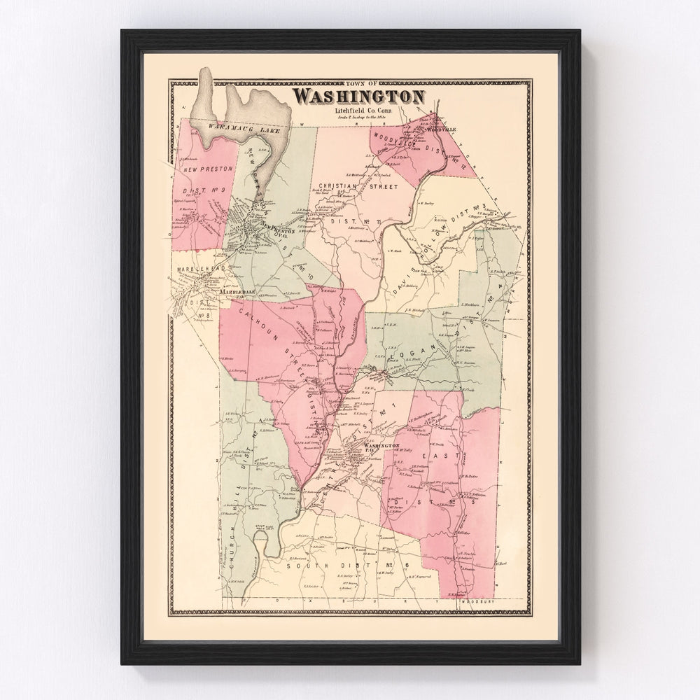 Washington Vintage Map 1867
