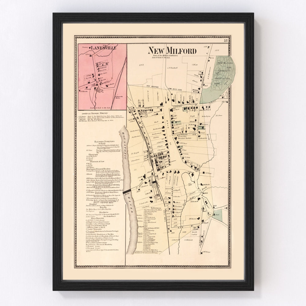 Lanesville Vintage Map 1867
