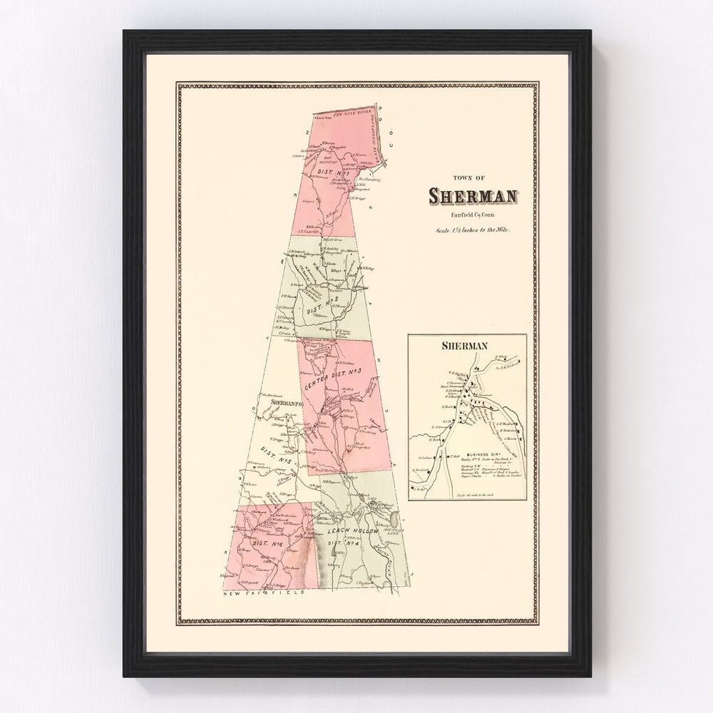 Sherman Vintage Map 1867