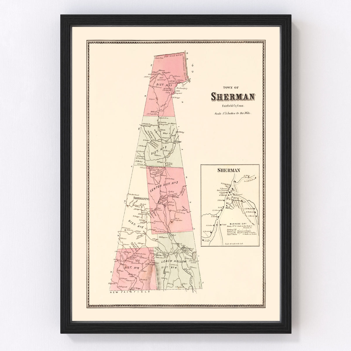Sherman Vintage Map 1867