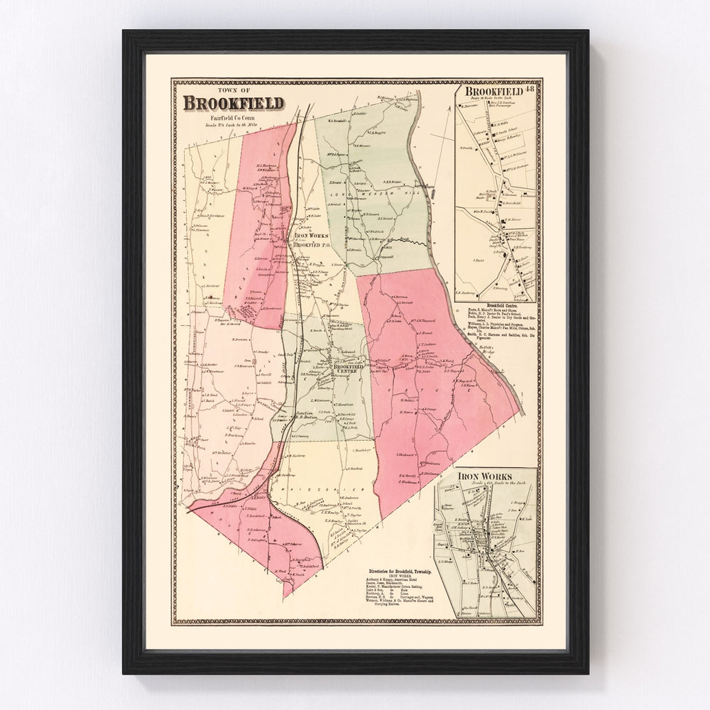 Brookfield Vintage Map 1867