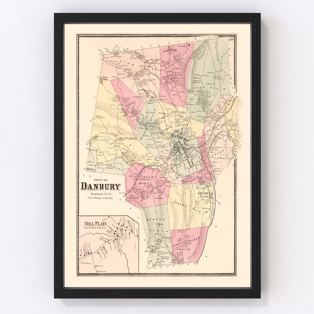 Mill Plain Vintage Map 1867
