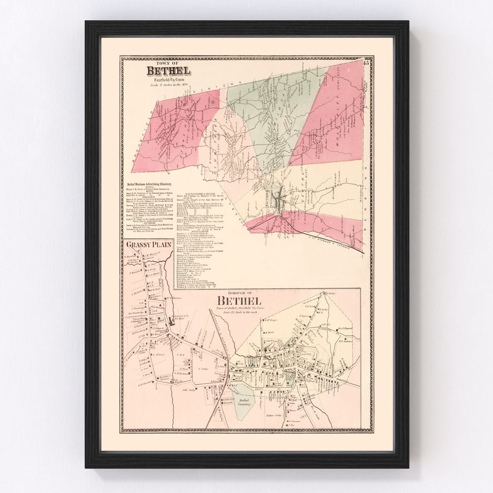 Grassy Plain Vintage Map 1867