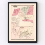 Grassy Plain Vintage Map 1867