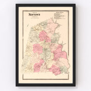 Newtown Vintage Map 1867