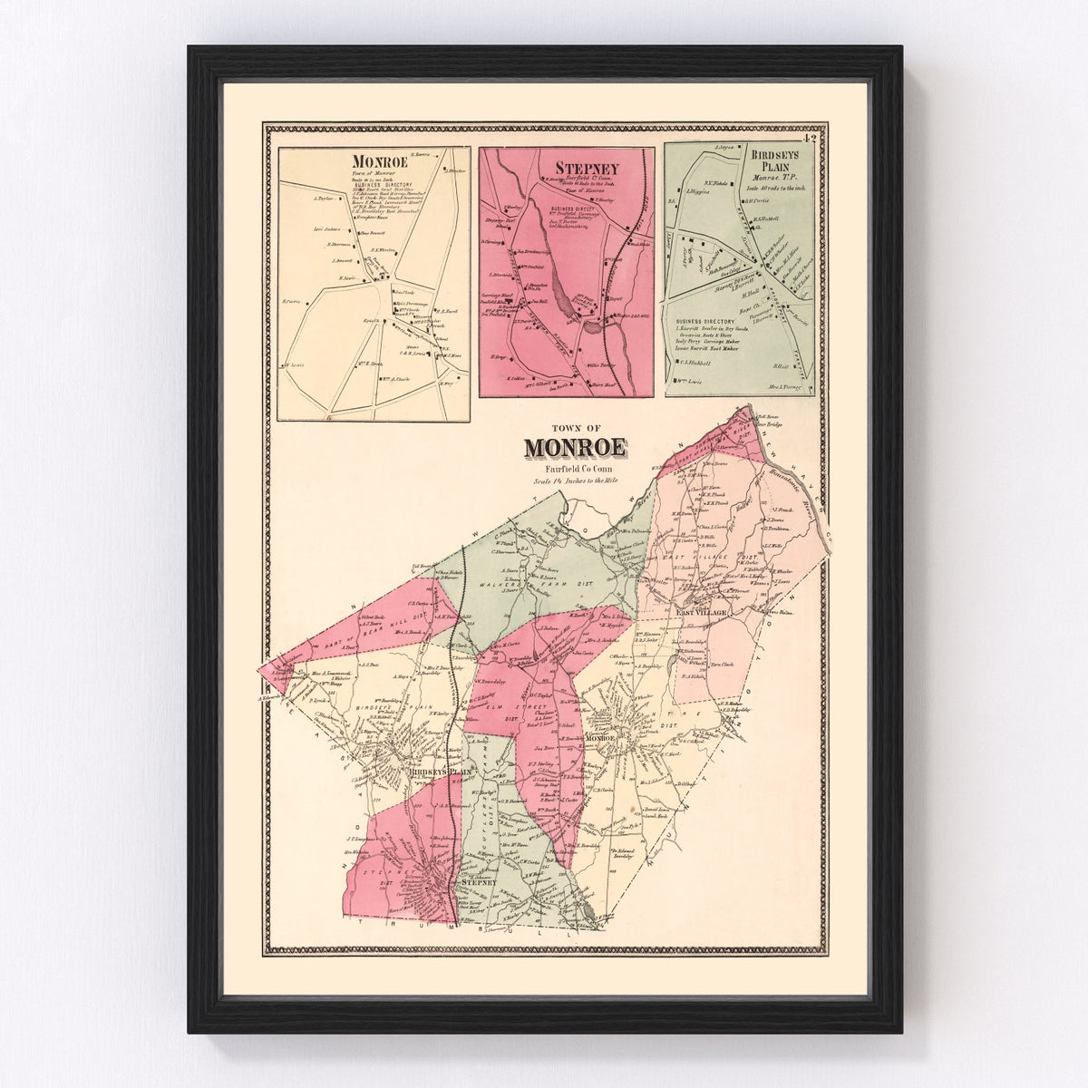 Monroe Vintage Map 1867