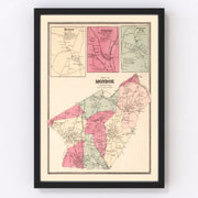 Monroe Vintage Map 1867