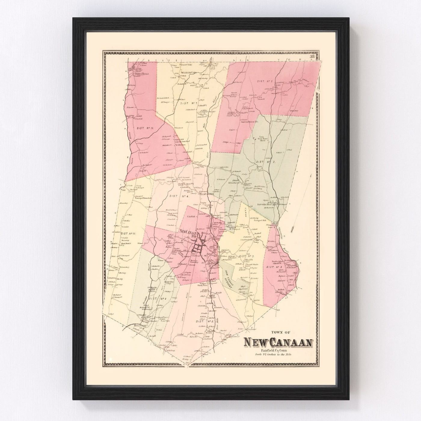 New Canaan Vintage Map 1867