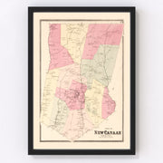 New Canaan Vintage Map 1867