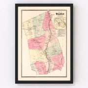 Wilton Vintage Map 1867