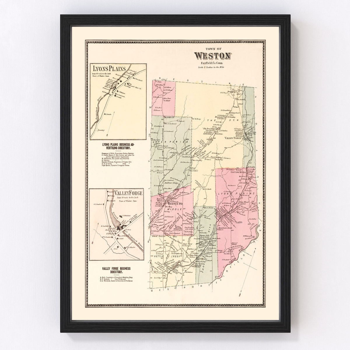 Lyons Plains Vintage Map 1867