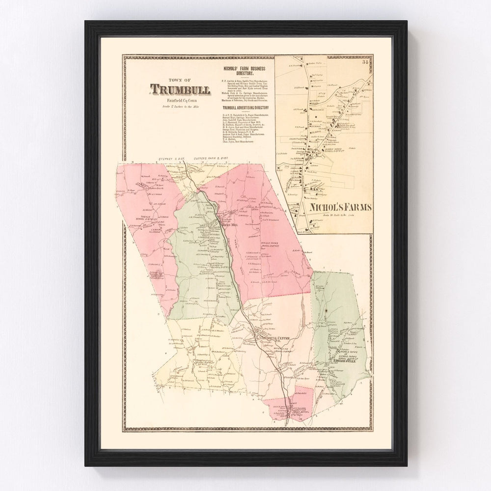 Nichol's Farms Vintage Map 1867