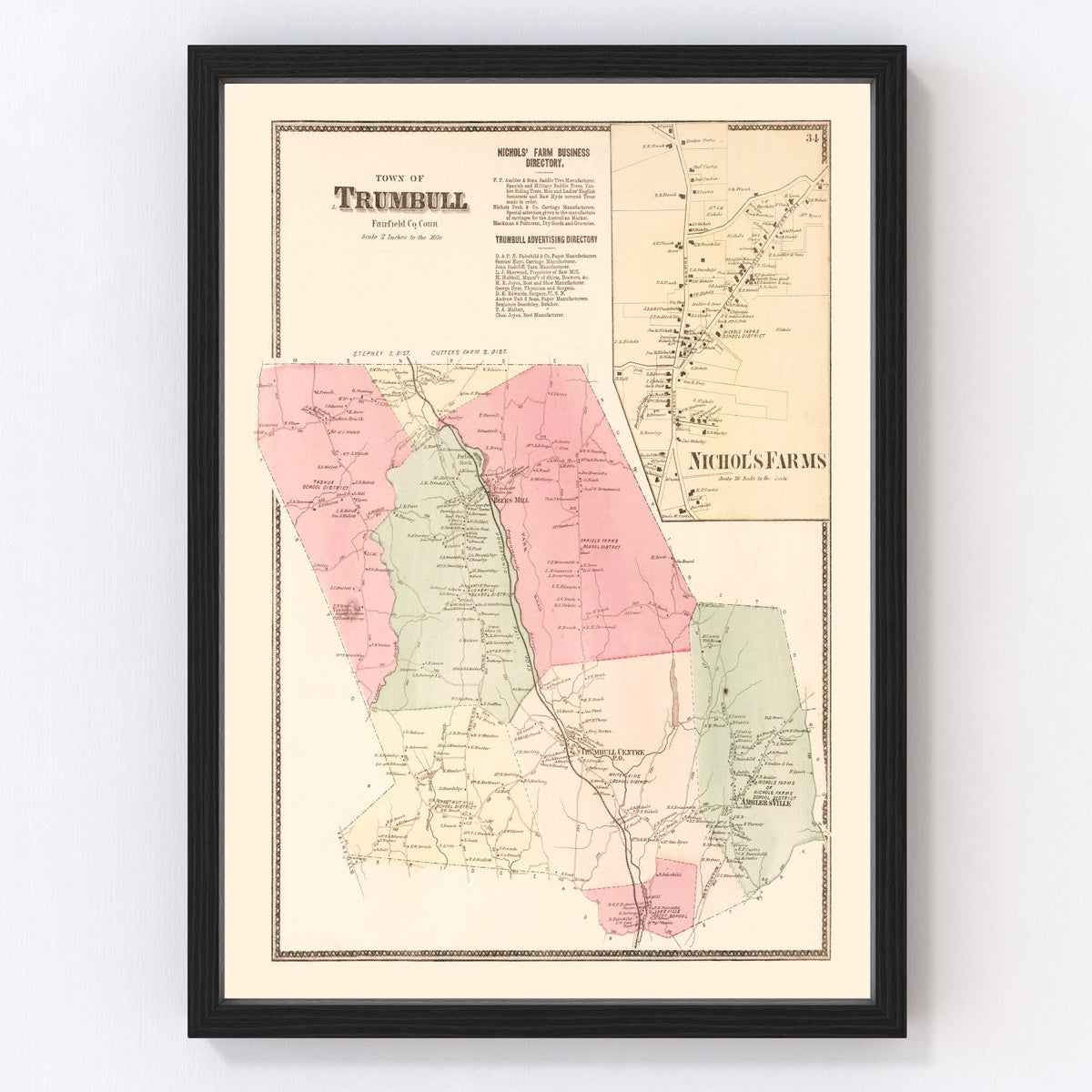 Nichol's Farms Vintage Map 1867