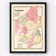 Huntington Centre Vintage Map 1867