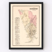 Bridgeport Vintage Map 1867