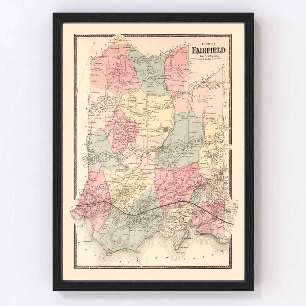 Fairfield Vintage Map 1867