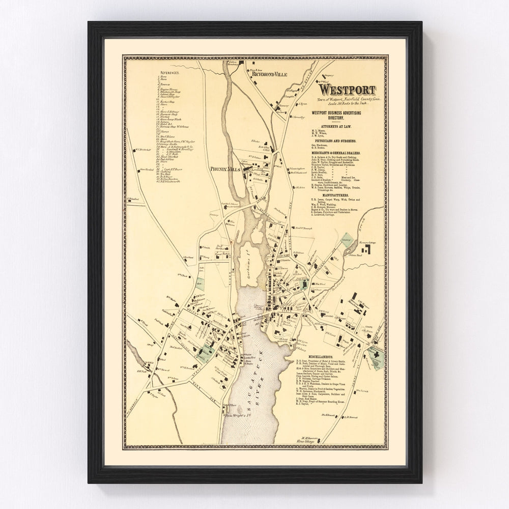 Westport Vintage Map 1867