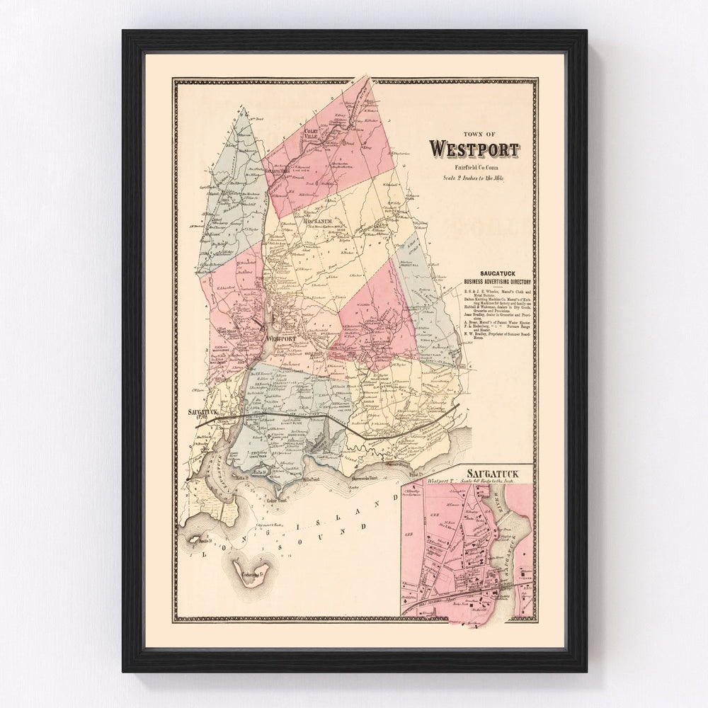 Saugatuck Vintage Map 1867