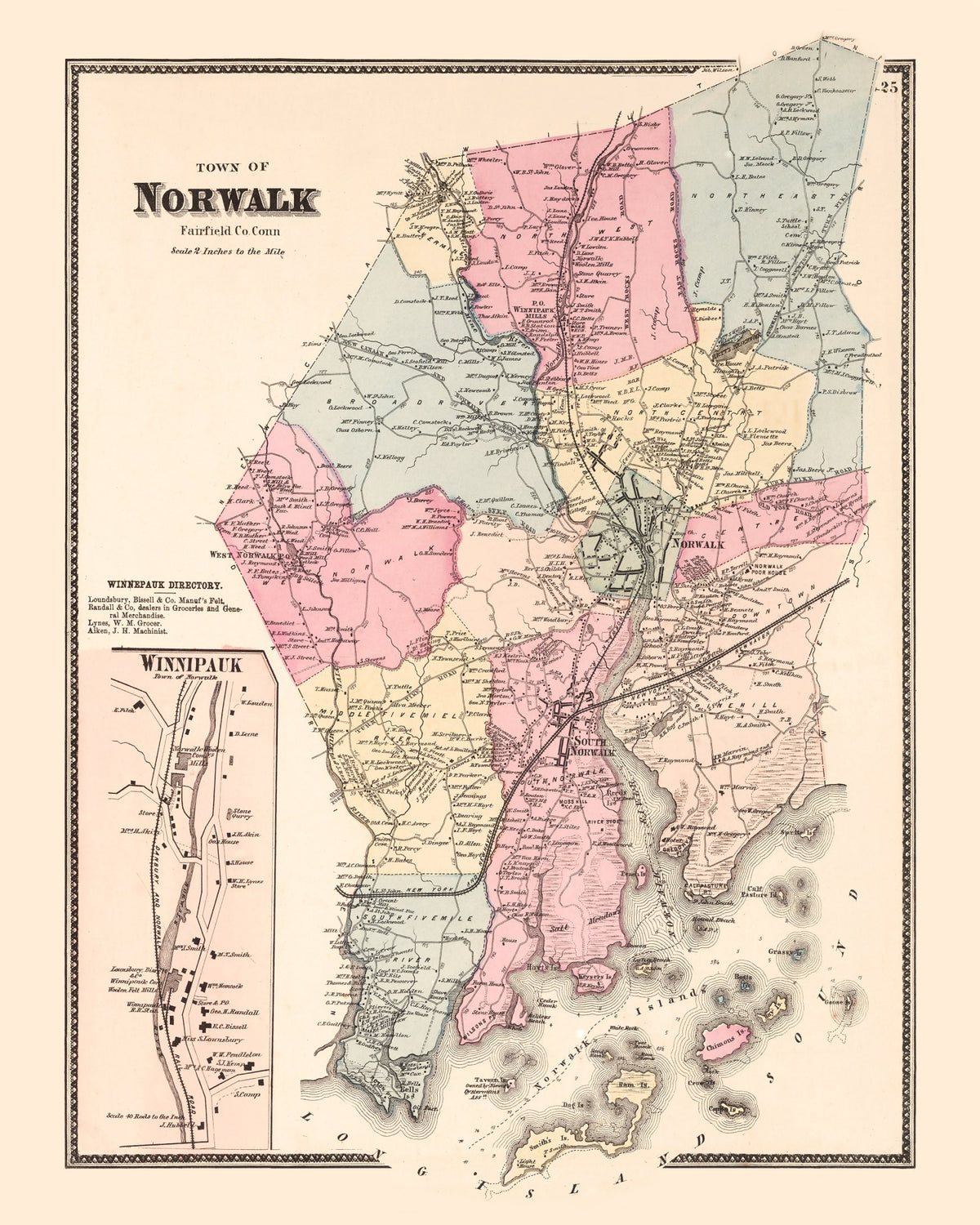 Preview of Vintage Map of Winnipauk, Connecticut 1867
