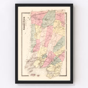 Greenwich Vintage Map 1867