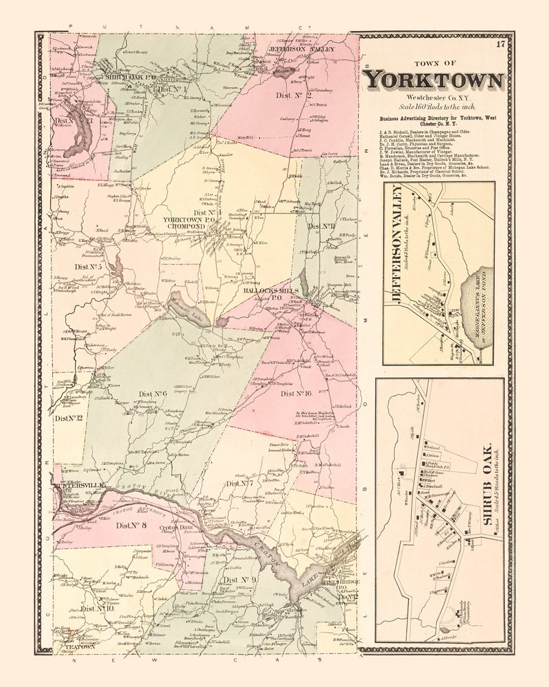 Size comparison using Vintage Map of Jefferson Valley, New York 1867