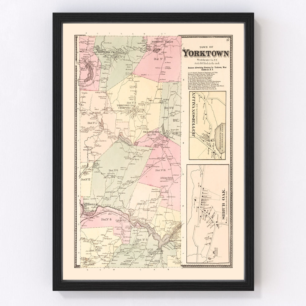 Jefferson Valley Vintage Map 1867