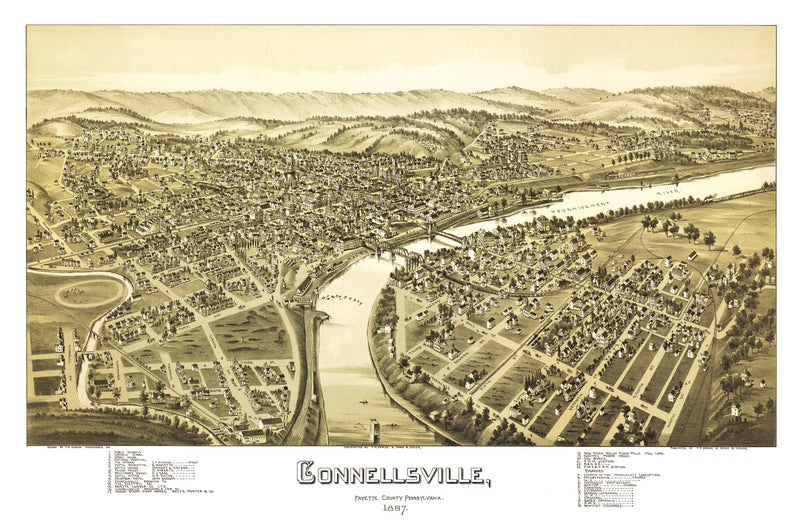 Size comparison using Vintage Map of Connellsville, Pennsylvania 1897