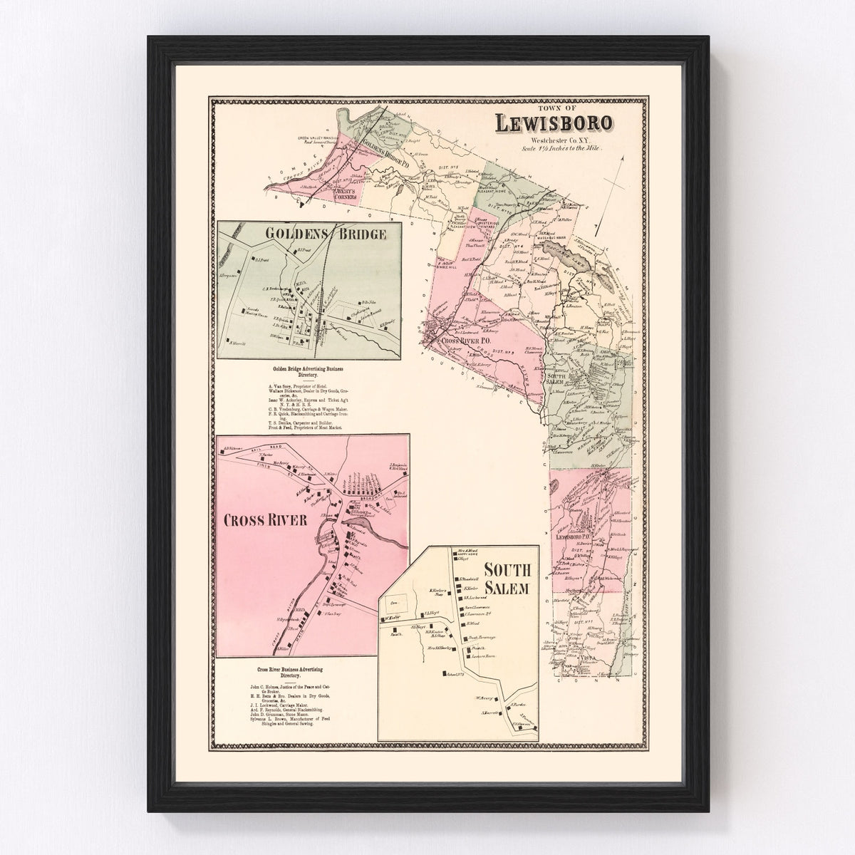 Golden's Bridge Vintage Map 1867