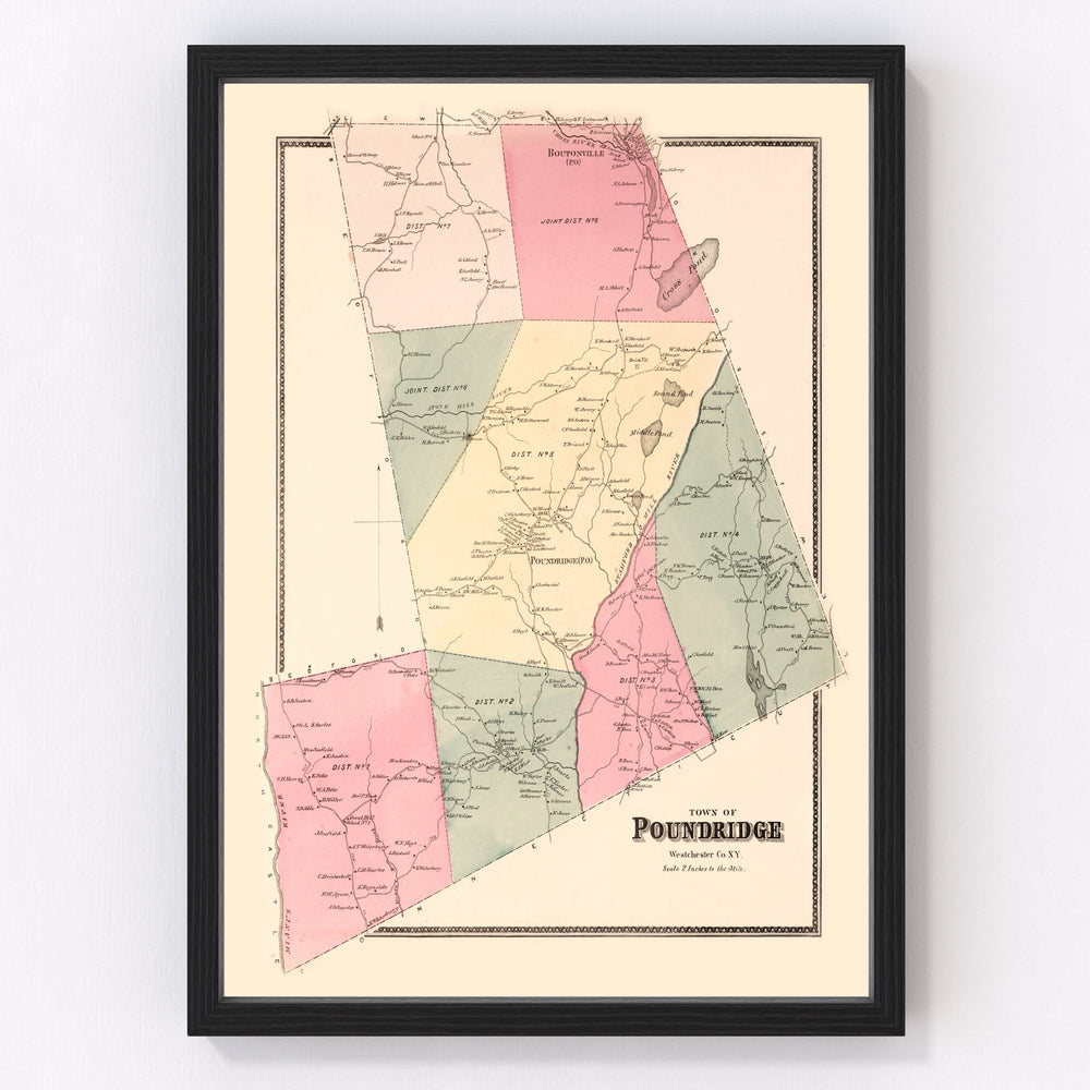 Pound Ridge Vintage Map 1867