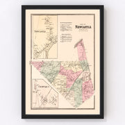 Newcastle Vintage Map 1867