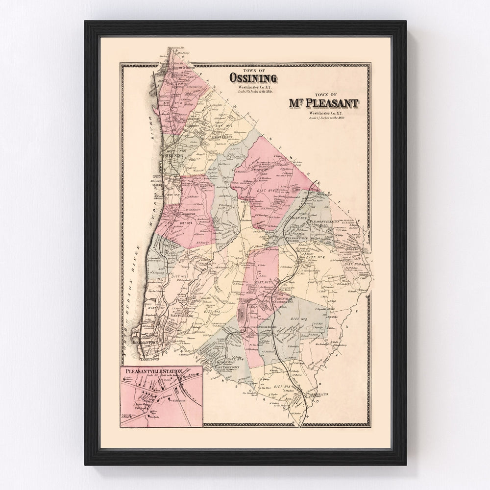 Pleasantville Station Vintage Map 1867