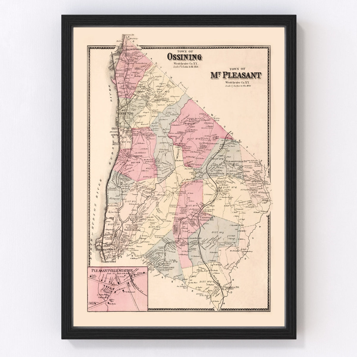 Pleasantville Station Vintage Map 1867