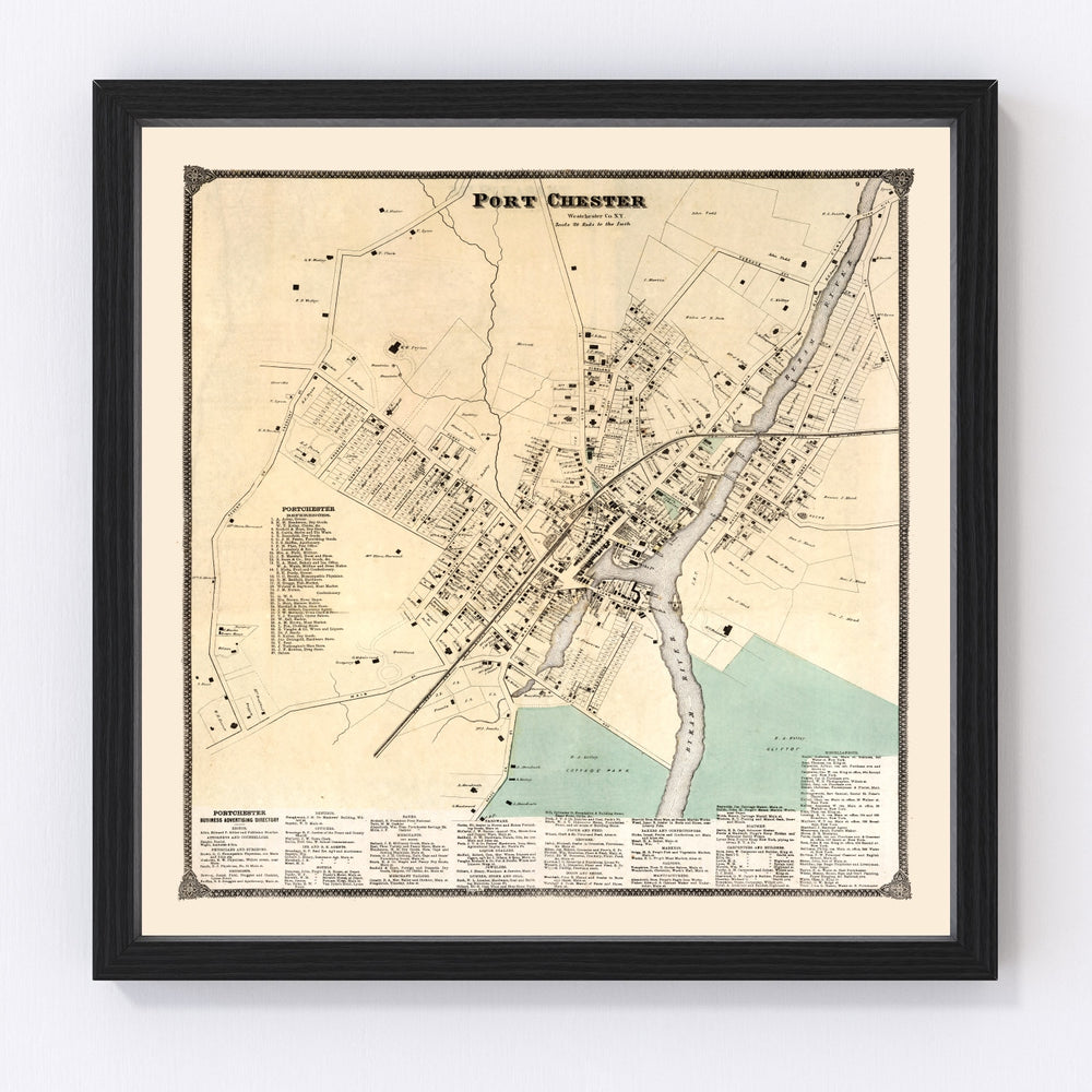 Port Chester Vintage Map 1867