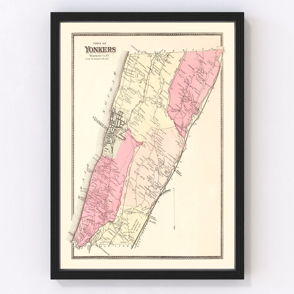 Yonkers Vintage Map 1867