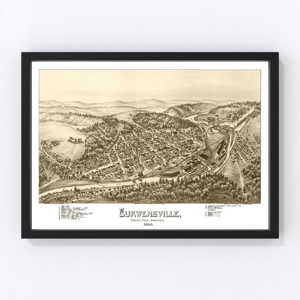 Curwensville Vintage Map 1895