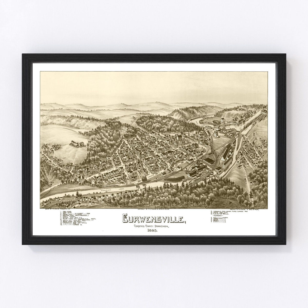 Curwensville Vintage Map 1895