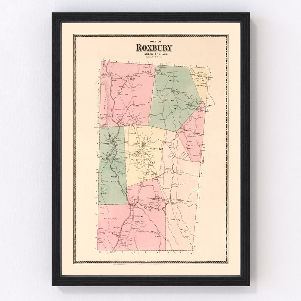 Roxbury Vintage Map 1867