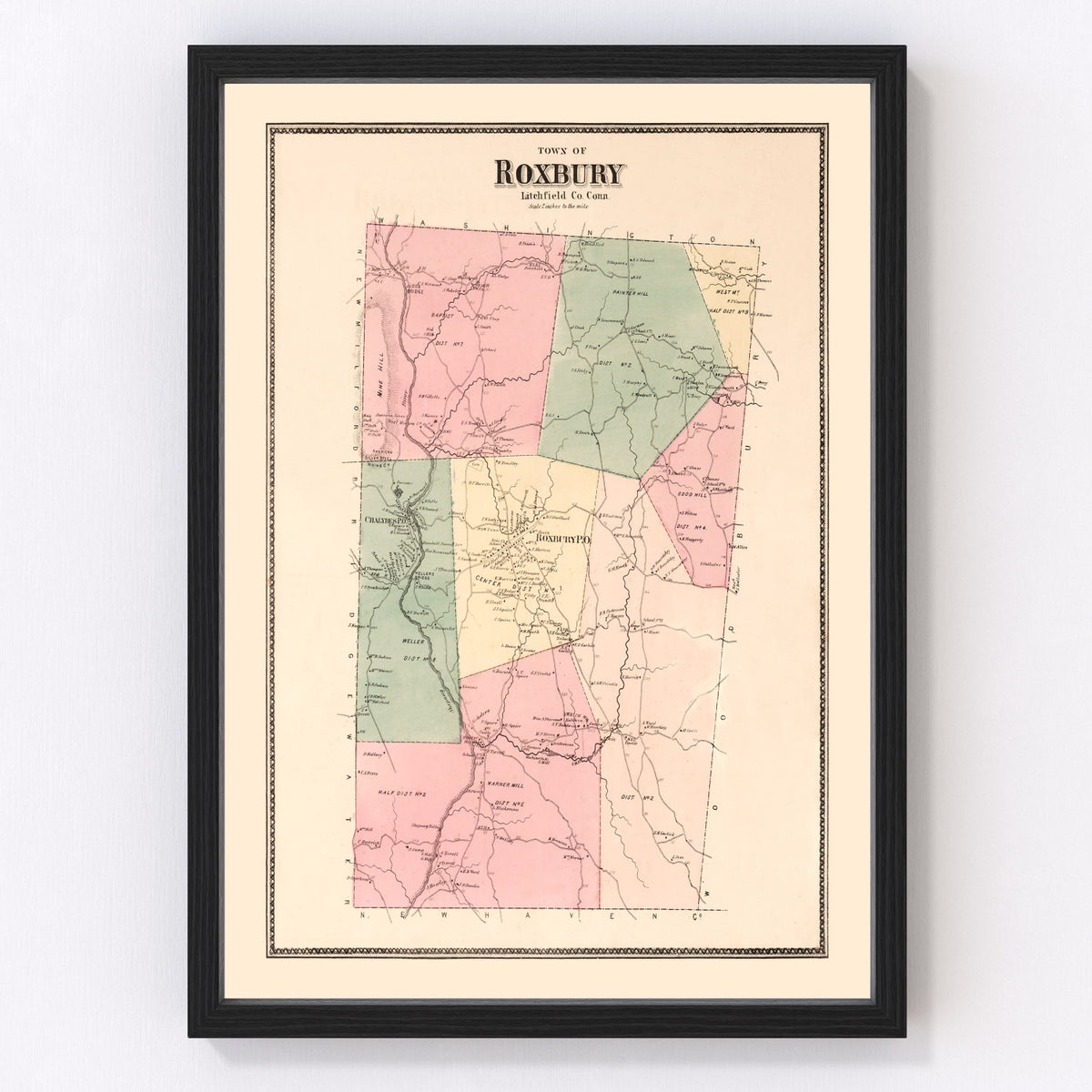 Roxbury Vintage Map 1867